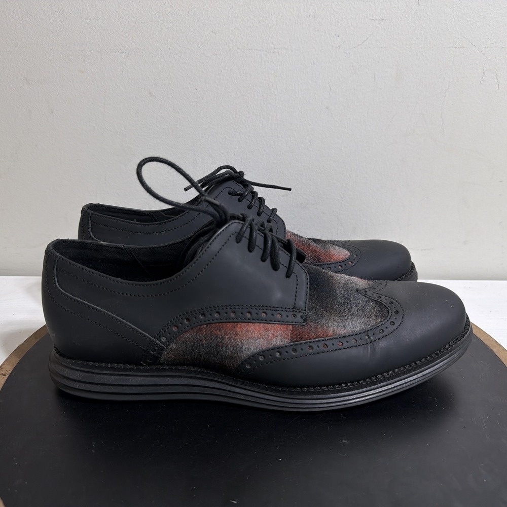 Cole Haan Grand.OS Shoes Mens Size 10 M Black Leather Brogue Dress Oxford C28862